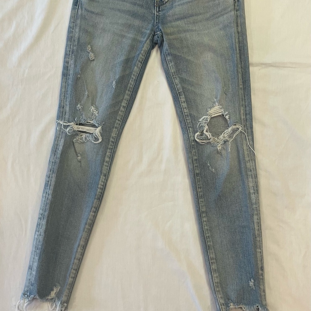 Moussy Vintage Distressed Light Blue Women's Jeans Size 24